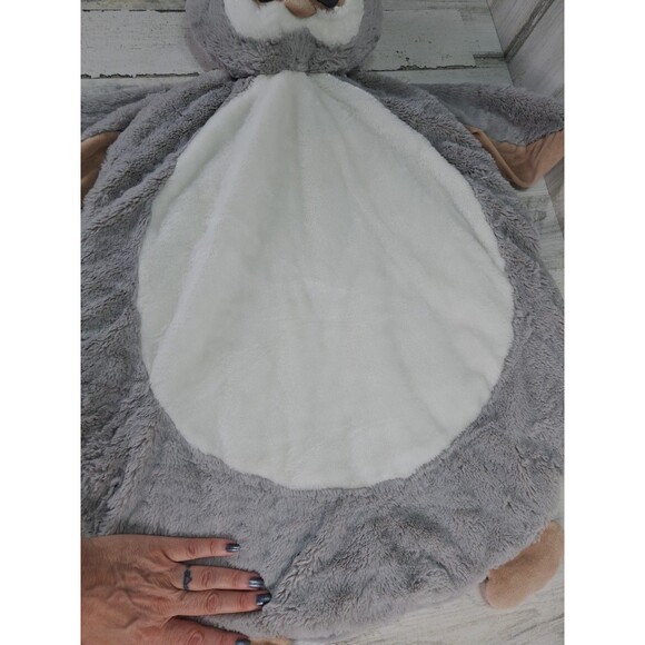Plush Gray Owl Play Mat Belly Tummy Time Soft Bearington Baby Lovey Blanket 32" - Picture 8 of 13